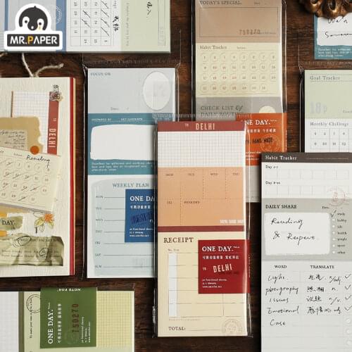 JIUMO 6 Designs 50 Pcs/book Man Man Ji Yu Series Memo Pads Creative Hand Account DIY Decoration Material Paper Loose Leaf