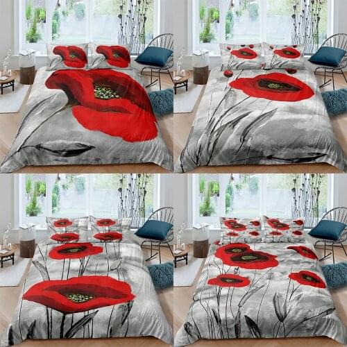 Luxury Duvet Cover Set Bedding Set Bed Flower Printed Home Textile Quilt Cover Soft Bed Cover Set Queen King Twin Single Size