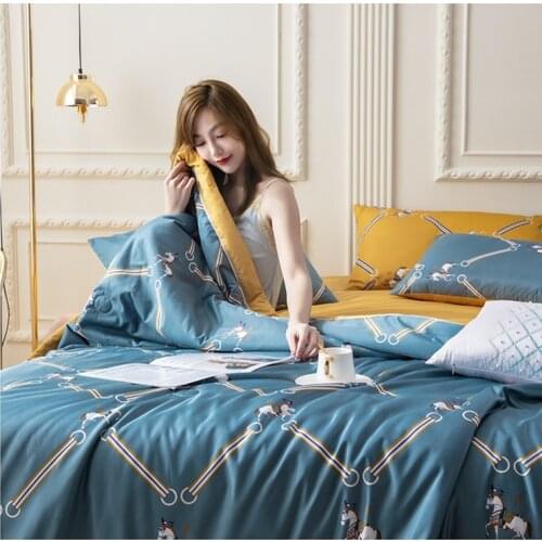 Cool Washable Tencel Quilt For Summer With Soybean Fiber Filling Plants Prints Comforter Summer Quilt 200*230cm