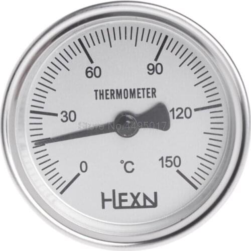 1/4 PT Thread Stainless Steel Thermometer Kitchen Food Cooking Temperature Gauge