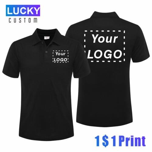 Mens Short Sleeve Polo Shirt Embroidery Custom Printed Logo Business Casual Comfortable Breathable Solid Color Lapel Top 3Xl