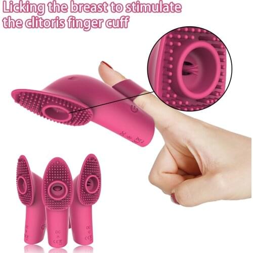 Tongue Licking Vibrator Vagina Clitoris Stimulator Finger Sleeve Vibrator For Women Blowjob Nipple Massager Sex Toys for Adults