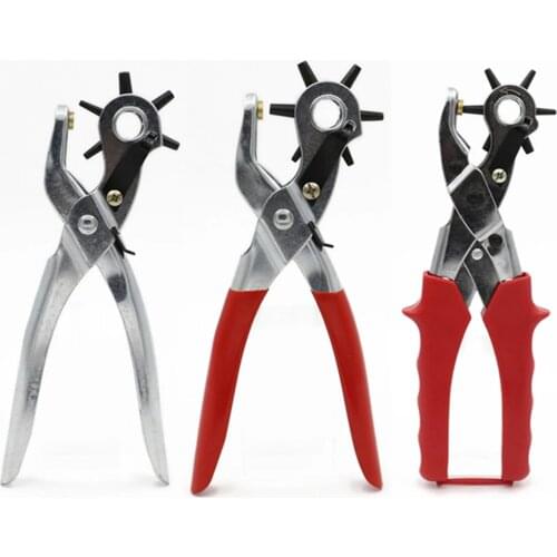 Multifunctional Hole Puncher Handle Punch Eyelet Plier with 5 Different Hole Sizes for Leather Strap Watch Band Leather Card