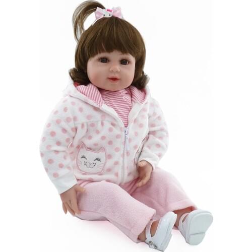 Fashion 20 Inch Soft Vinyl Doll Reborn Girl Realistic Silicone Baby Dolls Handmade Baby Friends Kids Birthday New Year Gift