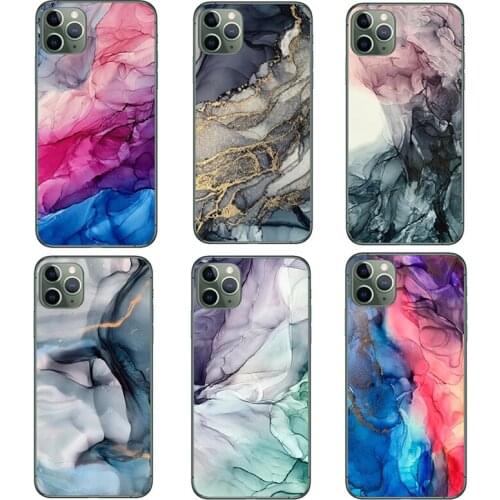 Watercolor Marble Pattern Case for iPhone 12 12 Mini Ink Painting Soft Case For iPhone 11 Pro 7 8 6 6S Plus X XS Max XR SE 2020
