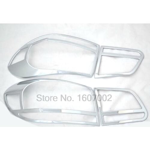 For Volkswagen VW Tiguan 2012 2013 2014 2015 4pcs Chrome Exterior Car Rear Tail Light Lamp Shade Molding Trim Cover