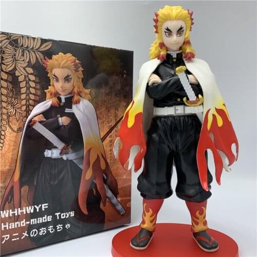 New Demon Slayer Rengoku Kyoujurou Smile Standing Cool PVC Action Figure Yan Zhu Ver. Tanjirou Inosuke Model Toy Gift 23cm