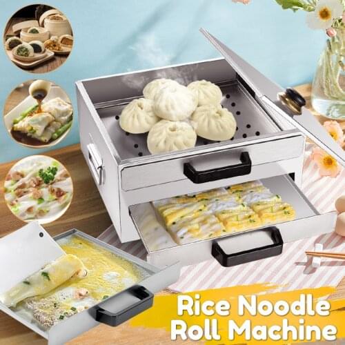 1/2 layers Stainless Steel Rice Noodle Roll Steamed Bun Steam Machine Vermicelli Roll Steaming Furnace Steamer Home Use Steamer