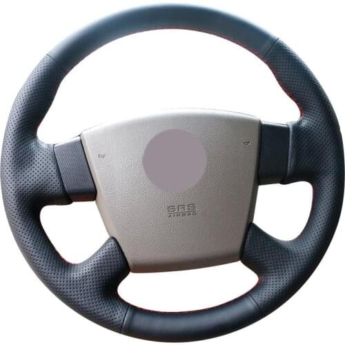 DIY Personalized Super Soft Black Natural Leather Car Steering Wheel Cover For Nissan Teana 2003-2008 Old Teana Renualt Samsung