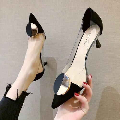 Sexy Transparent Stilettos Metal Decoration Elegant Ladies Single Shoes Summer Hot Selling Daily Commuter Sandals