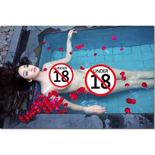 Supermodel Asian Girl Hot Body Posters Wall Art Pictures Print Canvas Paintings for Living Room Decor