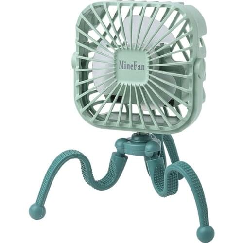 2021 New Mini Stroller Fan Portable Desk Handheld Baby Bed Car Seat Fan USB Rechargeable Battery Operated Fan