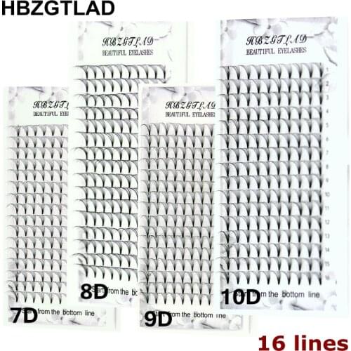 HBZGTLAD 16 Lines big capacity Premade Volume Fans 7/8/9/10D Lash Russian Strip Eyelash Extensions Individual Lashes Faux Mink