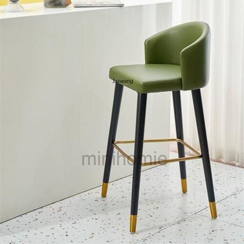 Luxury Bar Stool Solid Wood Bar Stools American Armchair High Stool Nordic High Chair Modern Minimalist Home Backrest Chair mc