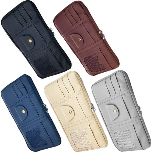 SAMDO Car Sunshade Manager Interior Accessories Storage Bag Sunglasses Holder Card Permit Storage Paper Towel Box