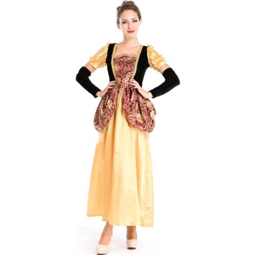 Sexy Princess European Royal Vintage Medieval Renaissance Victorian Ball Gown Fancy Dress Halloween Cosplay Costume A158698
