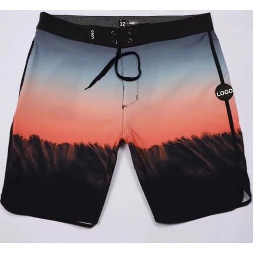 Top Fashion Bermuda Surfing Swim Phantom Beach Shorts Mens Quick Dry Waterproof Breathable 4-way Elastic Board Shorts Gym Trunks