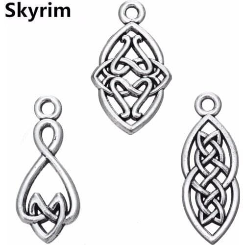 Skyrim 20Pcs/lot Handmade Jewelry Making DIY Vintage Pendant Religious Viking Knot Series Charms Fit Bracelets&Necklace Findings