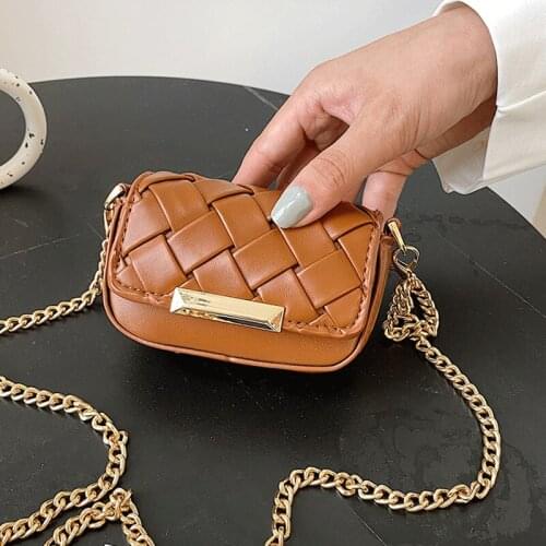 Mini Chains Shoulder Bags for Women Vintage Weave Purse Multifunction Woman Bags Fashion Crossbody Bag Girls Designer Flap Bag