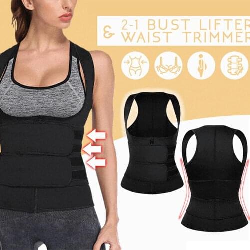 Bust Lifter & Waist Shapper Adjustable Hook-and-loop Zipper Closure Women Shapewear Full Body Corset Slimming Waist Bodysuits