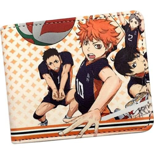 Volleyball Anime Haikyuu Men Wallet PU Leather Male Billfold Coin Purse Card Holder