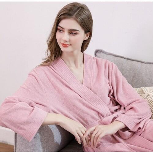 BALDAUREN Four Seasons Bath Dress Female Towel Bathrobes Couple Plus Size Long Spa Hot Spring Beach Bathing Suit