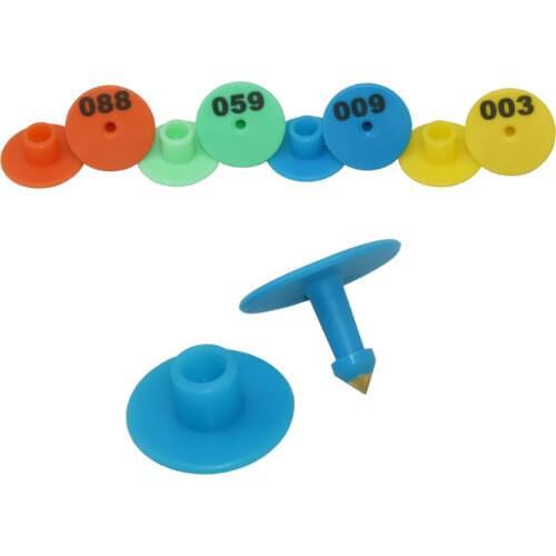 Numbers 001-1000 With The Word Round Swine And Sheep Ear Label Brand Veterinary Sheep Sows Ear Tag Sheep Ear Signage 100pcs