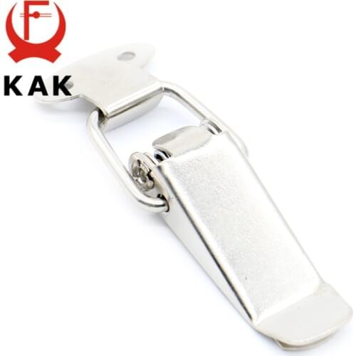 4PC KAK-J105 Cabinet Box Locks Spring Loaded Latch Catch Toggle 27*63 Iron Hasps For Sliding Door Window Furniture Hardware