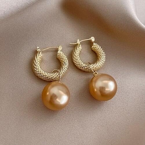 Retro Pearl Earrings Metal Earring Fashion Woman Geometric Drop Earrings Jewelry Girls Party Gift Wholesale