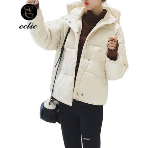 Parka Women 2021 Korean Winter Jackets Jaquetas Feminina De Inverno Pink Hooded Bomber Puffer Jacket Long Sleeve Lammy Coat