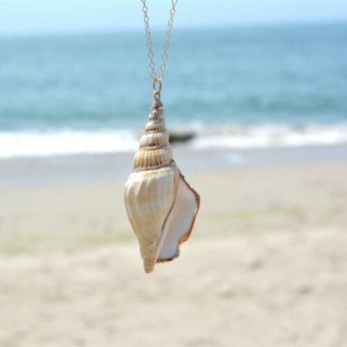New Fashion Ocean Winds Chain Necklace Conch Shell Pendant Necklace for Women Beach Jewelry Gift