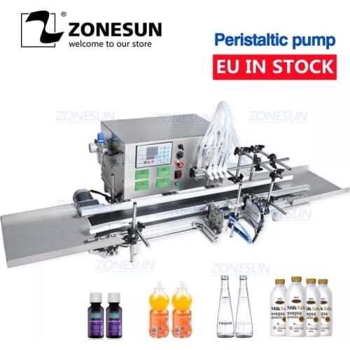ZONESUN Automatic Desktop CNC Peristaltic Pump Liquid Filling Machine With Conveyor Perfume Filling Machine Water Filler