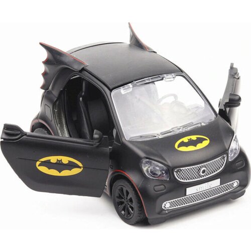 1:36 Scale Diecast Smart Bat Car Black Vehicle With Pull Back/Sound&Light Toy cheap kids toys Xmas Birthday Gift