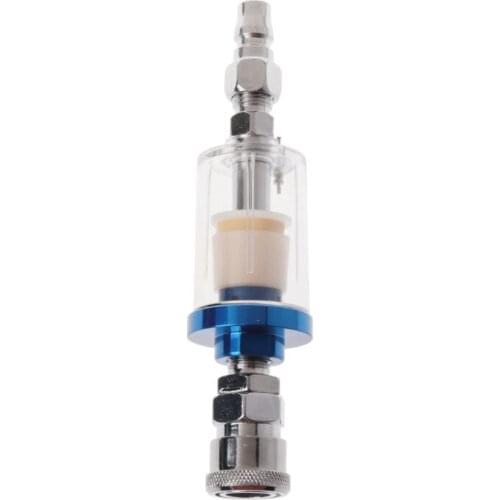 1/4" Mini Oil Water Separator With Integrated Air Filter For Pneumatic Compressor Spray Paint Gun Tool Pressure Quick Connector