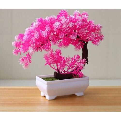1pc Artificial Tree Plant Potted Bonsai Garden Party Desktop Furniture Decor Artificial Flowers In Pot Home Decor Ornament