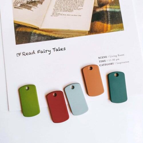 10pcs/lot DIY jewelry accessories wholesale retro painting matte rectangular alloy earrings pendant jewelry materials