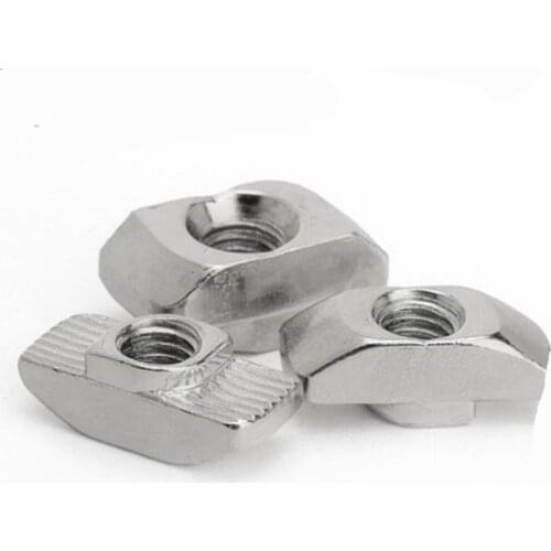 20PCS 30-M3 M4 M5 M6 T Hammer Nut Aluminum Connector T Fastener Nut Nickel Plated Carbon Steel for 3030 Aluminum Extrusion