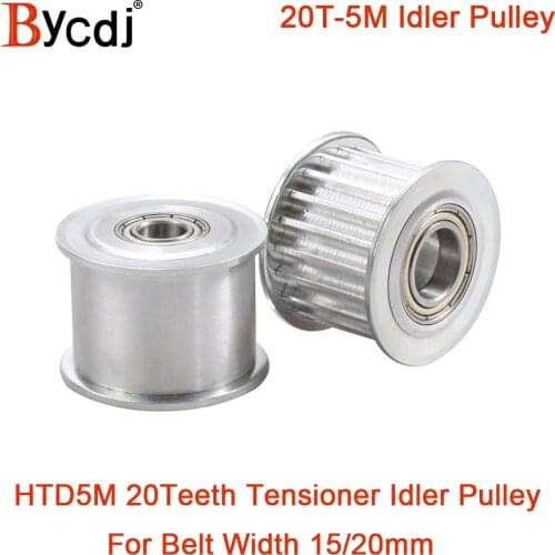 20 Teeth 5M Idler Pulley Tensioner Wheel Bore 5/6/8/10/12/15mm with Bearing Guide synchronous pulley HTD5M 20T 20teeth