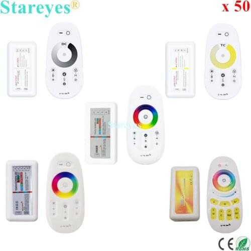 50 Pcs 2.4G RF Remote Controller Touch Screen Remote Control Single color dimmer CCT RGB RGBW RGBCCT LED strip Wireless receiver