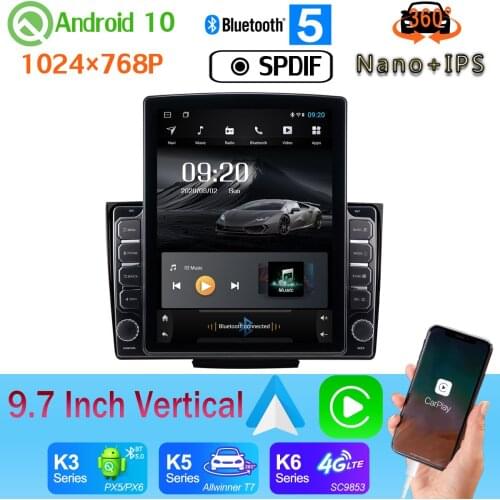 9.7" Vertical Style Car Media GPS DSP Android 10 360 Camera Radio For Haval Hover Greatwall Great Wall H5 H3 2013-2018 PX6 4+64G
