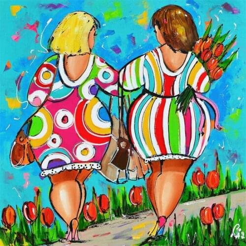 5d Diy Diamond Embroidery Fat woman Diamond Painting Cross Stitch full Round Drill Rhinestone Mosaic Decoration