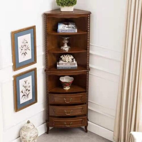 American solid wood storage cabinet triangle cabinet European corner cabinet living room corner cabinet corner shelf wine cabine