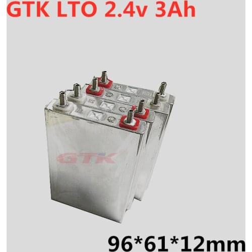 GTK LTO 2.4V 3Ah cells Lithium titanate battery fast charge for motor home solar scooter and so on
