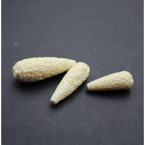 10Pieces/Lot 27mm 33mm 40mm Artificial Coral beads Large Coral Flower beads Drop Shape Cabochon Beige color for Jewelry making