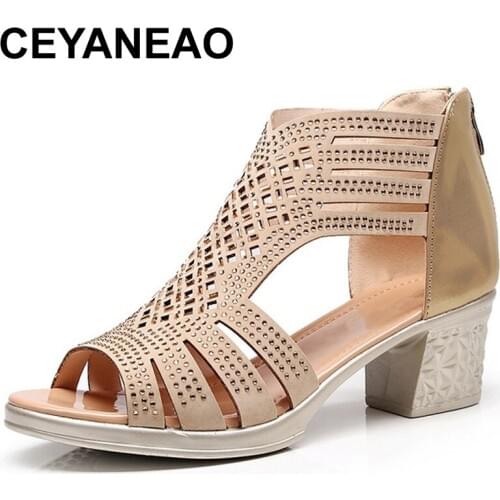 CEYANEAOSummer Shoes Woman Sandals Women Casual Comfortable Wedges Platform Sandals Female Soft Leather Plus Size SandalsE1673