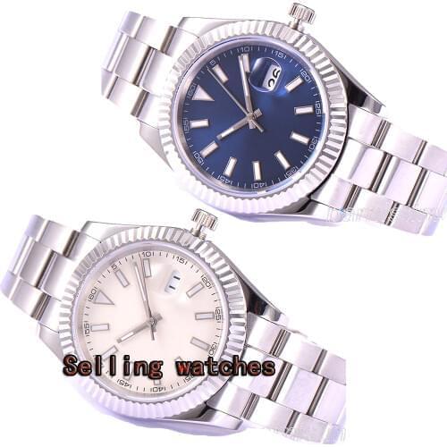 Classic Parnis 40mm mens watch luminous date magnifier sapphire glass Automatic movement Mens watch
