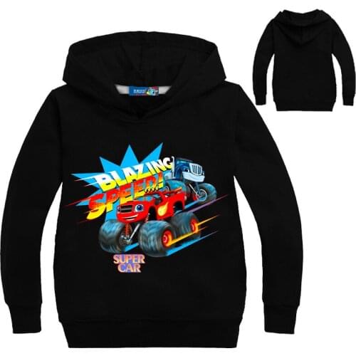 Blaze Car Clothes Kids Chothes Children Boy Girl Hoodies Boys Coat Monster Machine Kids Boys Blazing Speed Cartoon Sweatshirts