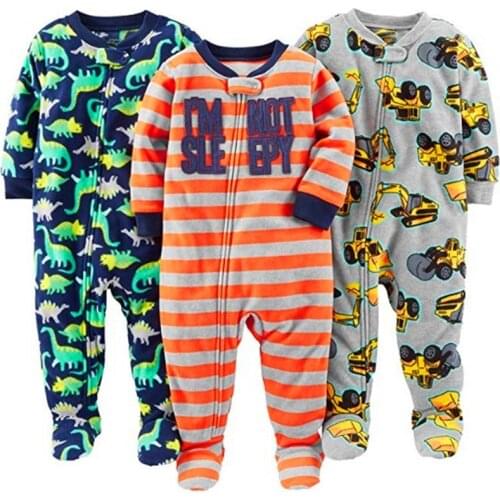 Childrens fleece boy girl Siamese romper with feet Siamese clothes Harbin warm pajamas spring and autumn