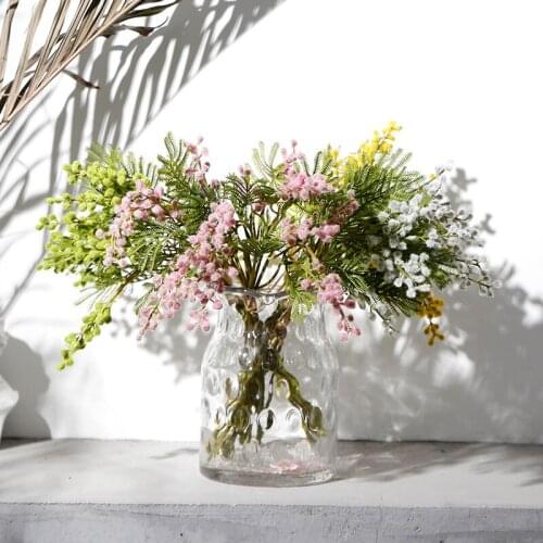 Hairy Acacia Bean artificial flower Wedding false flower home decoration shooting props false blossom