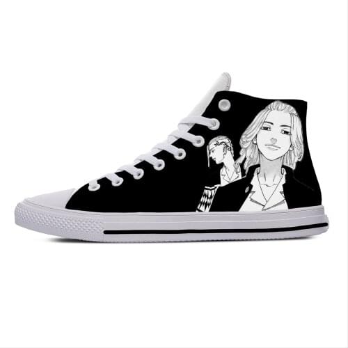 Japanese Anime Manga Cartoon Tokyo Revengers Cool Casual Cloth Shoes High Top Lightweight Breathable 3D Print Men Women Sneakers